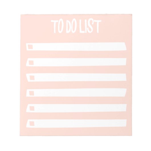 Roze witte, eenvoudige meid om lijst te doen notitieblok (Voorkant)