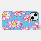 Roze witte en blauwe Floral Case-Mate iPhone Case (Achterkant (horizontaal))