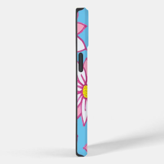 Roze witte en blauwe Floral Case-Mate iPhone Case (Achterkant / Rechts)