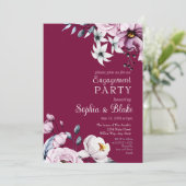 Roze, witte en blauwe Floral | Roze partij bij de  Kaart (Staand voorkant)