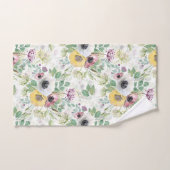 Roze, witte en gele anemonen. bad handdoek (Handdoek)