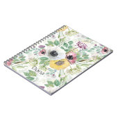 Roze, witte en gele anemonen notitieboek (Linkerzijde)