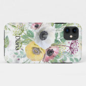 Roze, witte en gele anemoon. Case-Mate iPhone case (Achterkant (horizontaal))