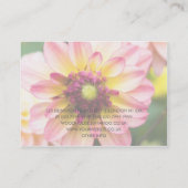 Roze, witte en gele Dahlia Visitekaartje (Achterkant)