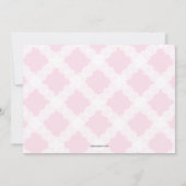 Roze Witte en Gouden Kruis Baby Meisje Doop Kaart (Achterkant)