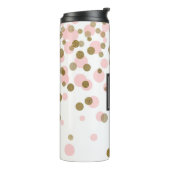 Roze, witte en goudfolie Confetti monogram Thermosbeker (Gedraaid links)