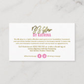 Roze witte en goudkleurige gloed-behandeling visitekaartje (Achterkant)