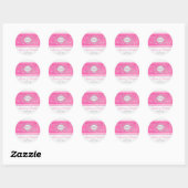 Roze, Witte, en Grijze 1,5"Ronde HuwelijksSticker Ronde Sticker (Vel)