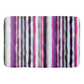 Roze, Witte en Grijze Abstracte Strepen Badmat (Voorkant)