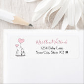 Roze, witte en grijze Baby shower Etiket (Insitu)