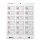 Roze, witte en grijze Baby shower Etiket (Full Sheet)