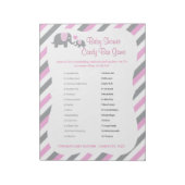 Roze, witte en grijze Baby shower met olifant - sp Notitieblok (Linkerzijde)