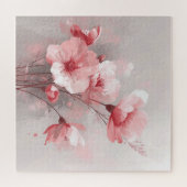 Roze, witte en grijze bloemen legpuzzel (Horizontaal)