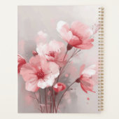 Roze, witte en grijze bloemen planner (Achterkant)
