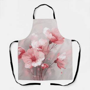 Roze, Witte, en Grijze Bloemen Schort