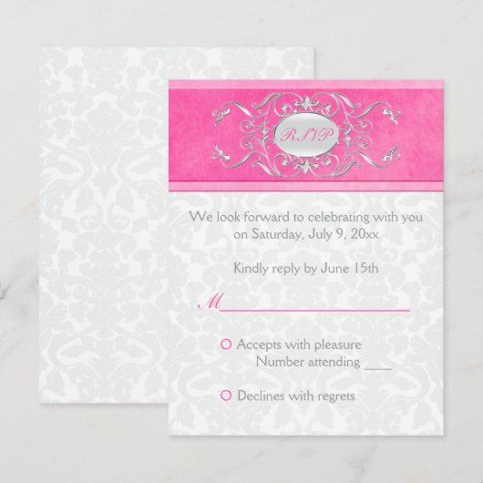 Roze, witte en grijze Kaart voor het antwoord op v (Voorkant / Achterkant)