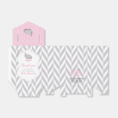 Roze, witte en grijze olifant bedankdoosjes (Uitgevouwen)