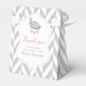 Roze, witte en grijze olifant bedankdoosjes (Achterkant)