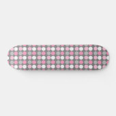 Roze witte en grijze pooldot skateboard (Horizontaal)