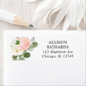 Roze witte en groene florale roze etiket (Insitu)