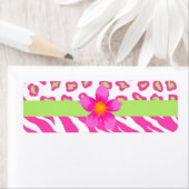 Roze, witte en groene Zebra & Cheetah & roze venti Etiket (Insitu)