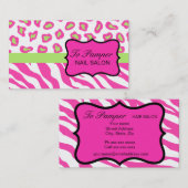 Roze, witte en groene Zebra en Cheetah Skin - Aang Visitekaartje (Voorkant / Achterkant)