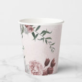 roze , witte en kaneel roos bloemen groenerpartij papieren bekers (Achterkant)