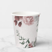 roze , witte en kaneel roos bloemen groenerpartij papieren bekers (Voorkant)