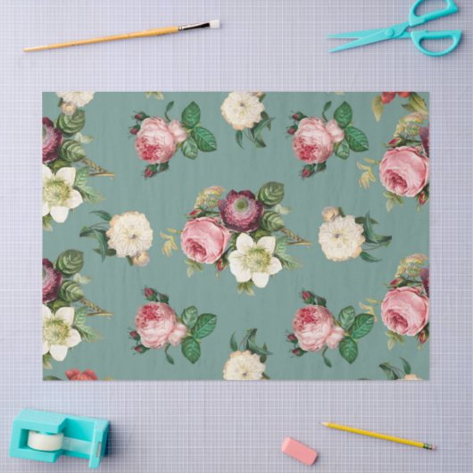 Roze witte en paarse bloemen tissuepapier (Craft)