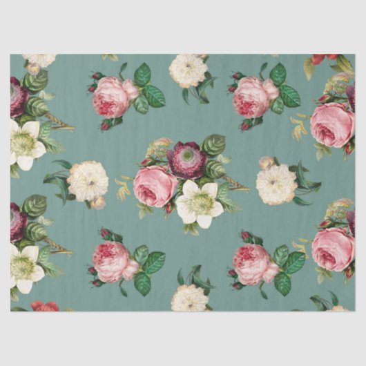 Roze witte en paarse bloemen tissuepapier (Voorkant)