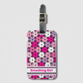 Roze, witte en paarse pekelballen, bagagelabel (Voorkant (verticaal))