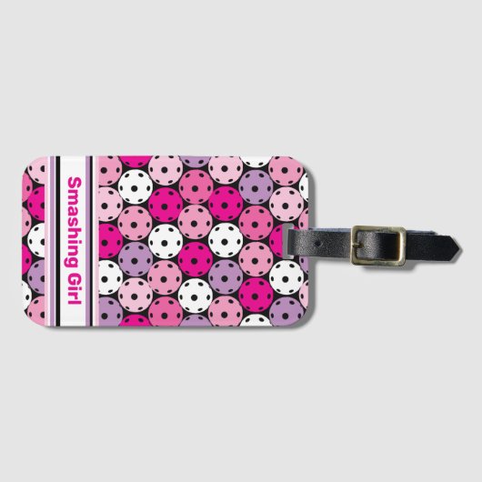 Roze, witte en paarse pekelballen, bagagelabel (Voorkant (horizontaal))