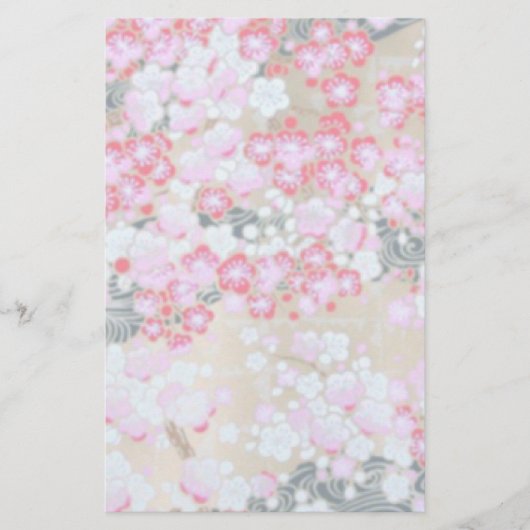 Roze, witte en rode bloemen briefpapier (Voorkant)