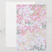 Roze, witte en rode bloemen briefpapier (Voorkant / Achterkant)