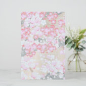 Roze, witte en rode bloemen briefpapier (Staand voorkant)