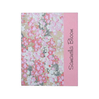 Roze, witte en rode bloemen notitieblok