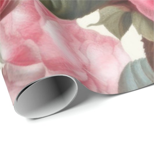  roze witte en rode rozen cadeaupapier (Rol Hoek)