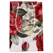 roze witte en rode rozen medium cadeauzakje (Voorkant)