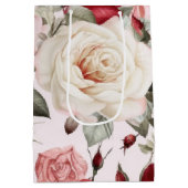 roze witte en rode rozen medium cadeauzakje (Achterkant)