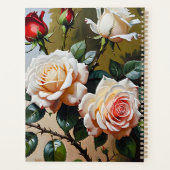 roze witte en rode rozen olieverfschilderij planner (Achterkant)