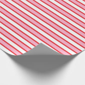 Roze, witte en rode strepen cadeaupapier (Hoek)