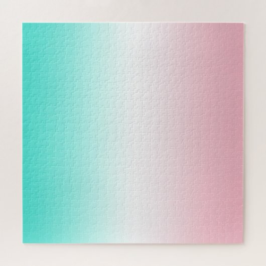 Roze witte en Turquoise gradiënt Legpuzzel (Horizontaal)