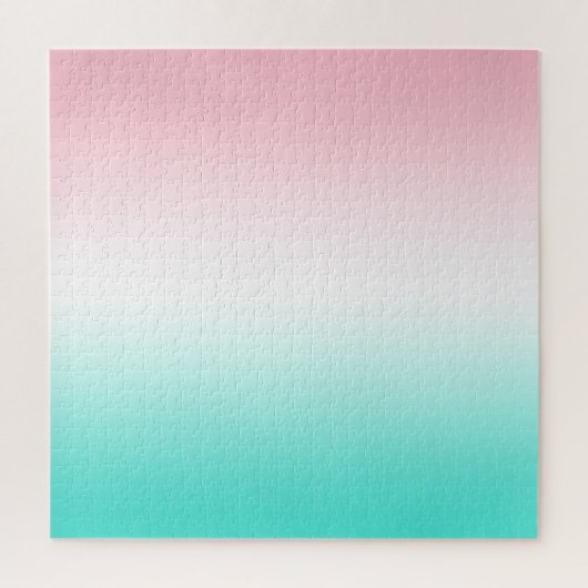 Roze witte en Turquoise gradiënt Legpuzzel (Verticaal)