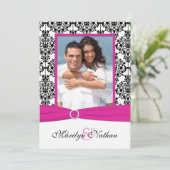 Roze, witte en zwarte Damask foto Weddenschap uitn Kaart (Staand voorkant)