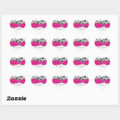 Roze, witte en zwarte Damask Heart Shape Sticker (Vel)