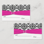 Roze, witte en zwarte Damask Plaatskaarten Plaatskaartje (Voorkant / Achterkant)