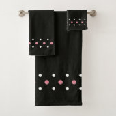 Roze witte en zwarte haarpunten bad handdoek (Insitu)