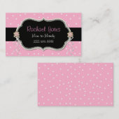 Roze, witte en zwarte kaart voor afspeeldatum contactkaartje (Voorkant / Achterkant)