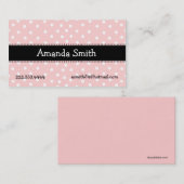 Roze, witte en zwarte kaart voor afspeeldatum contactkaartje (Voorkant / Achterkant)