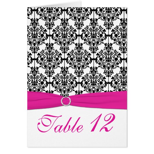 Roze, witte en zwarte kaart voor het tafelnummer (Voorkant)